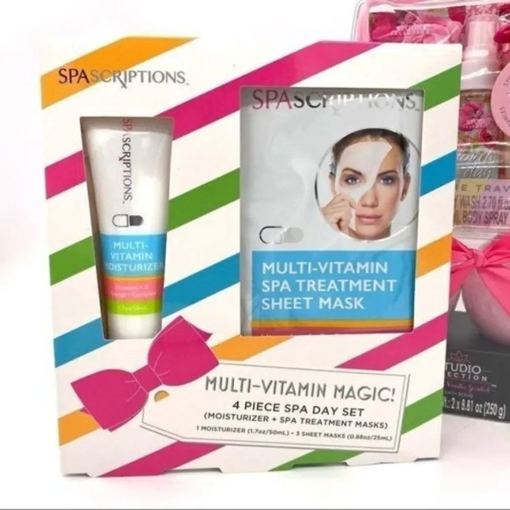 Bath and Body Spa Day Gift Set Vitamin Masks, Bath Bombs, Lotion Body Wash
